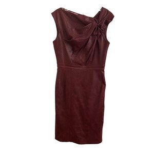 Byron Lars Beauty Mark Perforated Faux Leather Midi Dress Size 6
